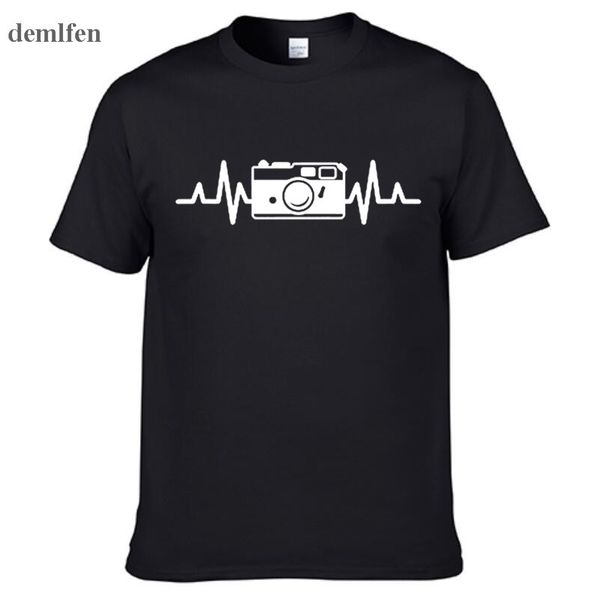 

sport heartbeat of camera t shirts men new summer short sleeve cotton fashion pgrapher t-shirts funny male tee