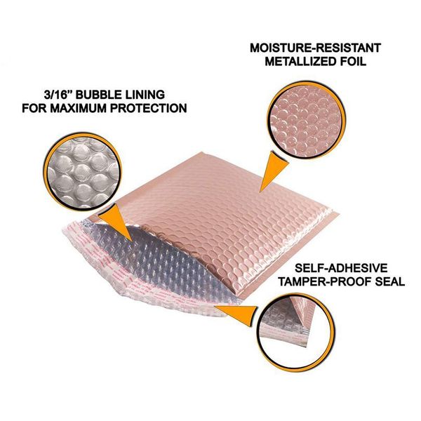 

10pcs laser rainbow mailers mailing envelope bags waterproof courier bubble mailers laser silver padded envel bbyvcg