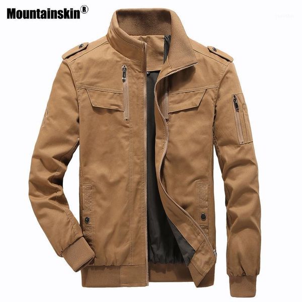 

mountainskin 2020 autumn new men's cotton jacket mens solid color loose coat male fashion outwear large size 6xl sa7091, Black;brown