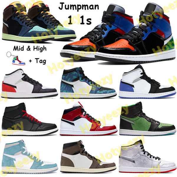 

mid high 1 1 1 jumpman баскетбольные туфли токио био черные мульти патентные мужчины женщины кроссовки галстук-красивые сы белые черные крас