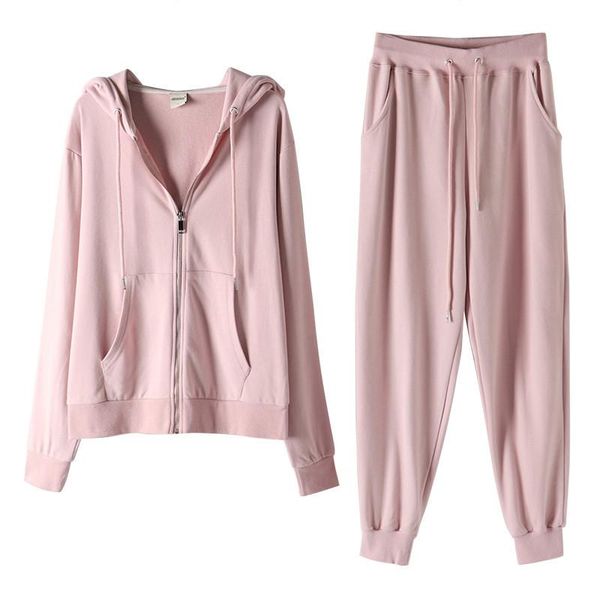 

women's autumn breathable sport running suit girl's hoodie zipper sweater two-piece set cotton elasticity kg-16, White;black