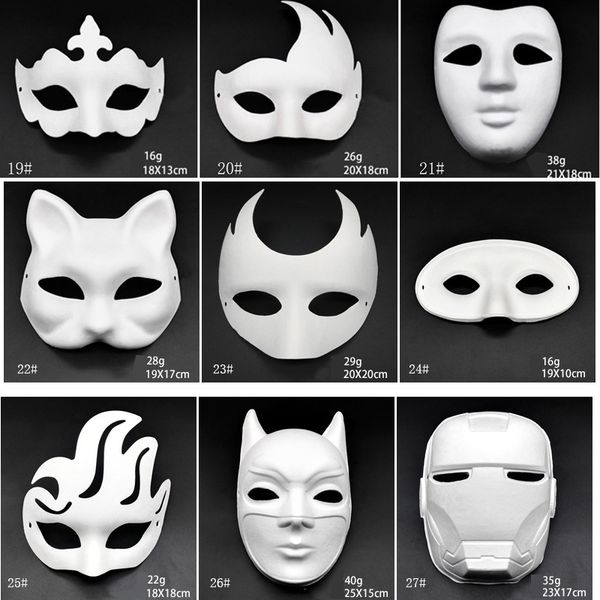

factoryv0zadance embryo mould diy painting makeup handmade pulp animal halloween festival party masks white paper face mask dbc bh2
