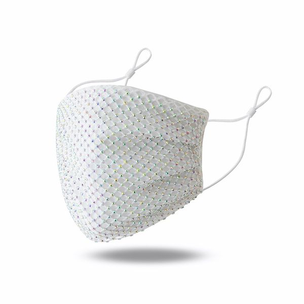 

17 colors fashion bling crystal mask diamond designer mask grid sequin face masks breathable washable reusable mask 217 g2