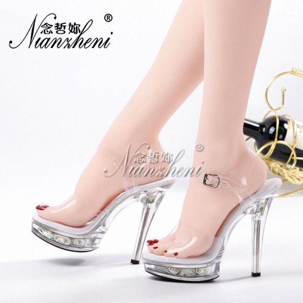 

sandals 5 inches fashion crystal flower high heeled shoes nightclub pole dancing show 13cm bride wedding womens classics elegant1, Black