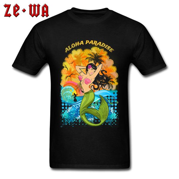 

brand new aloha paradise retro beach print clothes slim fit summer round neck mermaid sport hooded sweatshirt hoodie t shirt