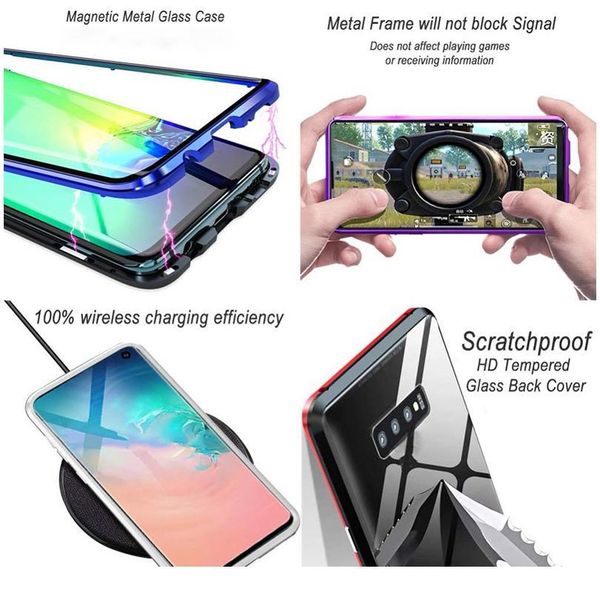 

360 full protection magnetic case for samsung galaxy s20 note 20 10 9 8 plus tempered glass magnet cover for jllqtv