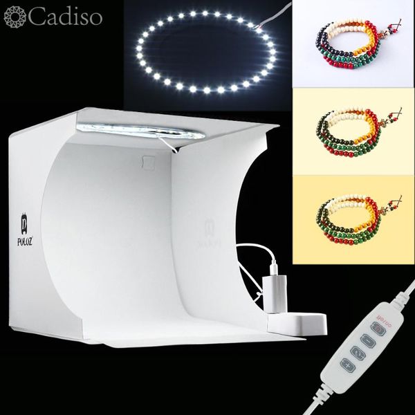 

lighting & studio accessories cadiso mini led panel po light white soft box ring folding portable lightbox shooting tent kit for pography