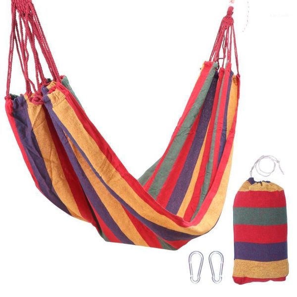 

sleeping bags single hammock travel camping hanging strong outdoor swing canvas stripe hang bed lazy chair portable 190 x 80cm1