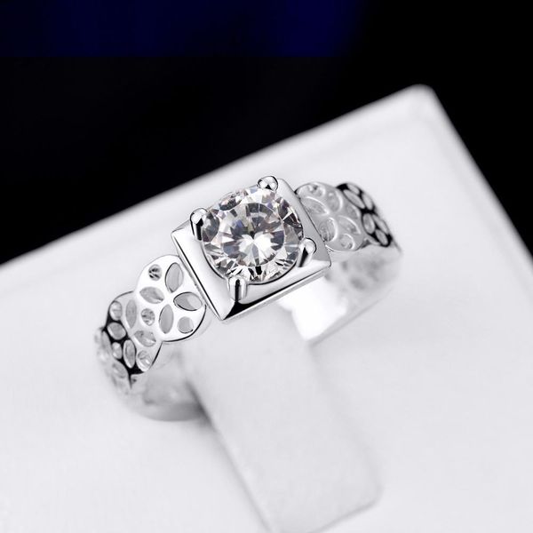 

princess style cz zircon silver ring women lady gift jewelry engagement wedding party with austrian crystal cute noble r717 h bbysof