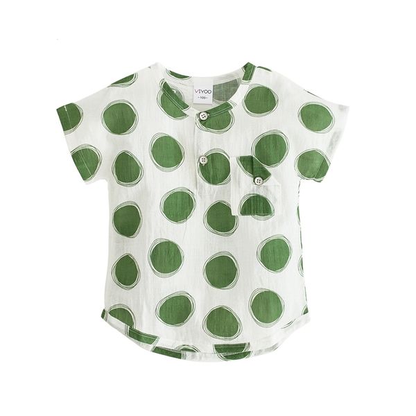 

high-quality fashion boy shirt summer new children's short-sleeved dot cotton t-shirt casual sports baby clothes 3-8 years y200409, Blue