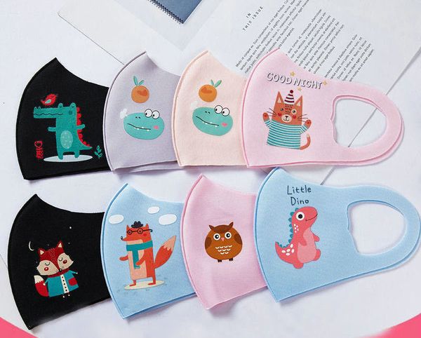 

mix 40 colors kids face masks cartoon printed three-dimensional 4-12y dustproof mask facial cover anti-dust breathable mask