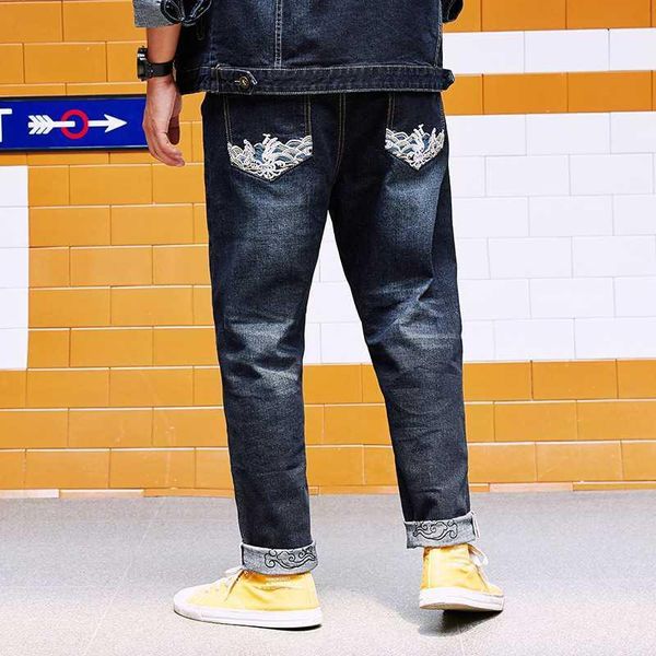 

spring autumn big size jeans men 6xl 7xl 8xl clothes trousers homme stretch loose pants denim blue plus jean brand ripped pant1