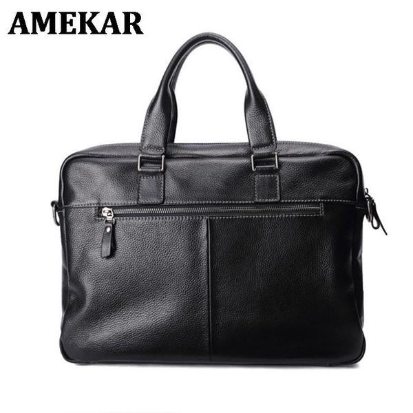 

briefcases 100% genuine leather briefcase men bag business handbag male lapshoulder bags tote skin natural cow