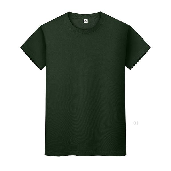 

new round neck solid color t-shirt summer cotton bottoming shirt short-sleeved mens and womens half-sleeved kty2i
