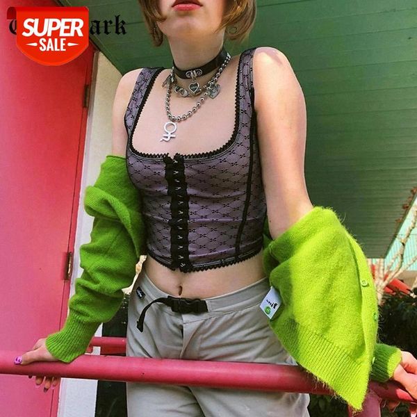 

goth dark mesh vintage gothic aesthetic women tank mall goth egirl purple bodycon crop streetwear alternative clothing #u10i, White