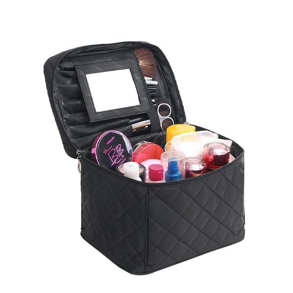 

women cosmetic bag case high capacity makeup bag waterproof foldable travel organizer makeup beautician pouch