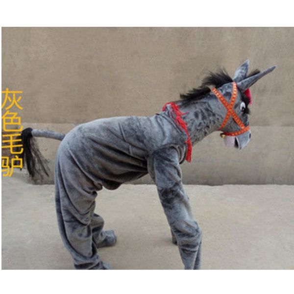 Benutzerdefiniertes graues Esel-Maskottchen-Kostüm für Werbung für Party-Cartoon-Charakter-Maskottchen-Kostüme, kostenloser Versand, Unterstützung bei der Anpassung