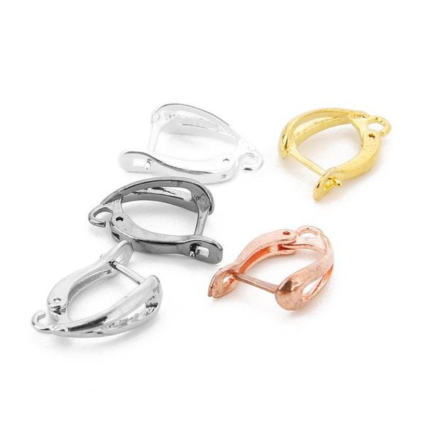 

xinyao 10pcs/lot 11*18mm copper earring clips ear hooks earrings findings for components diy jewelry jllrnz, Silver