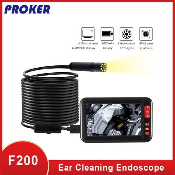 

cameras hd1080p 2.0mp screen endoscope waterproof inspection borescope camera 4.3 inch hd tft ips f2001
