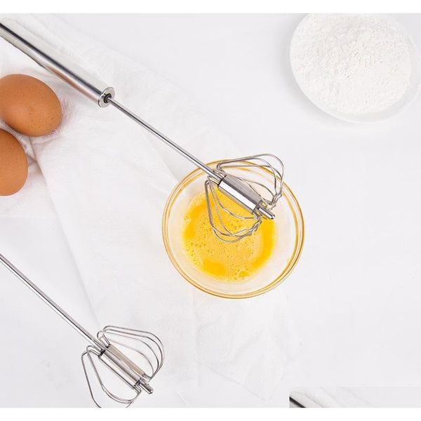 

semi-matic egg whisk stainless steel hand push blender egg beater milk frother mixer stirrer kitchen s jllezn bdegarden