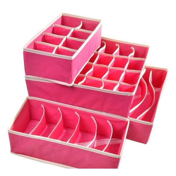 

foldable beige rose boxes for underwear bra socks tie lingerie organizer divider wardrobe tidy caixa deskst jlltlk sinabag
