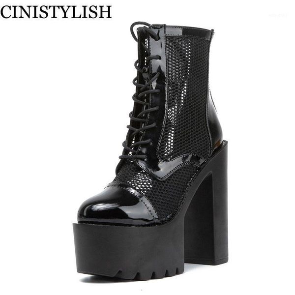 

demonia boots high heels shoes on platform punk lace up white female party ladies back zipper new summer autumn patent leather1, Black