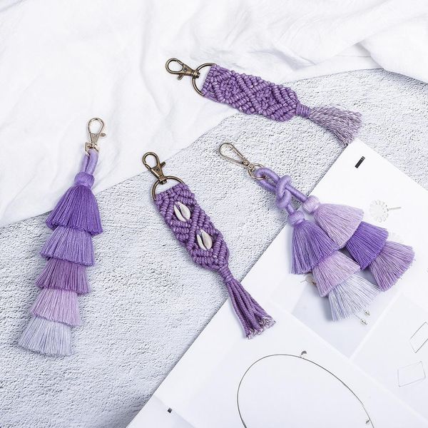 

1 шт. bohemia vintage purple tassel fringed женщины diy ювелирные изделия очистить сумка декоративные аксессуары ключ цепи подвеска ремесло