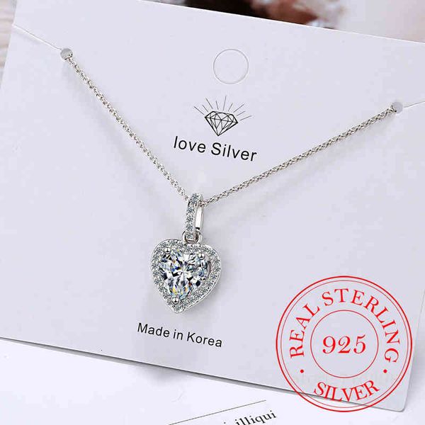 Top Qualität 925 Sterling Silber Forever Love Hart Große Enkelin Cz Charm Hanger Halskette Silber Schmuck Für Frauen Lady Valentine