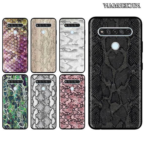 

leather snake scales soft cover case for lg k40 k40s k41s k50s k51s k61 g6 g7 g8 (thinq) q51 q60 q61 q70 phone fall shell