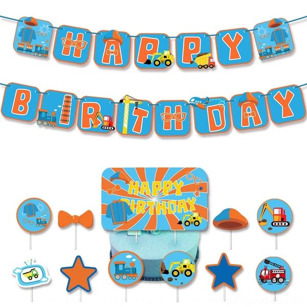

iz7ay blippi theme party flag pull plug-in table flag-pulling cake flagcake combination pull flag-pulling flower dessert flag decoration plu