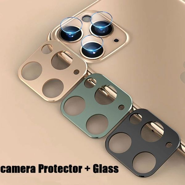 Telefon Kamera Objektiv Glas + Metall Ring für iPhone 12 Pro Max Kamera Schutz Gehärtetes Glas für iPhone 11 pro max Kamera Objektiv Abdeckung Fall