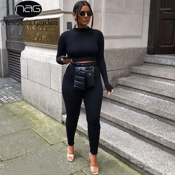 

newasia garden two piece set black two piece set and pants long sleeve crop solid color women outfits plus size outfits1, White