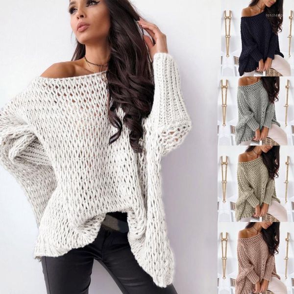 

autumn winter womens knitwear slash neck minimalist korean hollowing out knitted casual sweaters ropa invierno mujer1, White;black