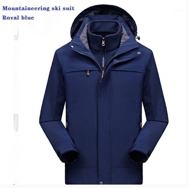 

men's outdoor jacket autumn and winter plus velvet padded jacket three-in-one two-piece suit tide brand mountaineering clothes s1, Tan;black