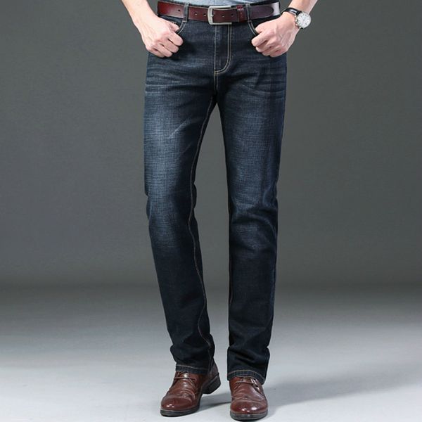 

new mens jeans smart casual men denim pants fashion comfortable jeans pants men streetwear straight denim trousers blue jeans q0105, Black;white