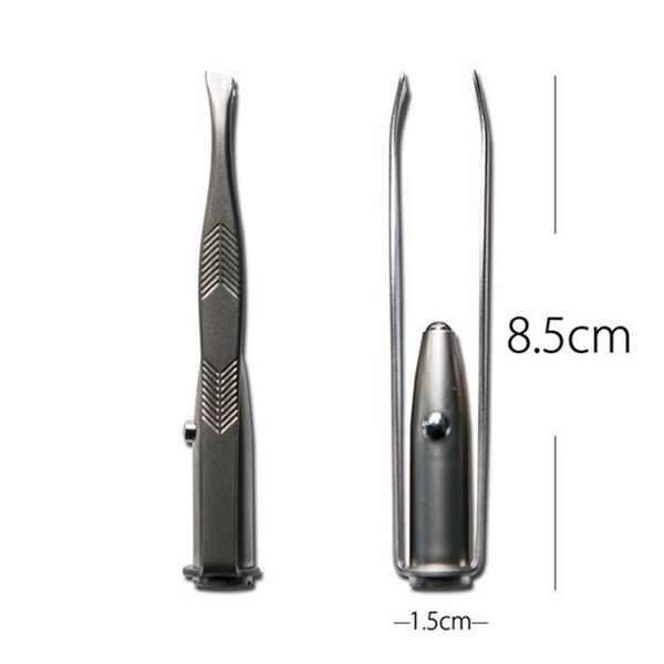 

make up beauty tool stainless steel led eyebrow tweezer with smart led light non-slip eyelash eyebrow hair removal tweezers clip bc 223 g2