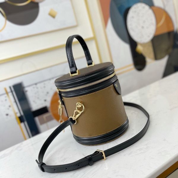 Косметические сумки Красота Чехол Обратное покрытие Холст Petite Размер Crossbody Съемный ремешок Барабанная сумка на плечо Один ручка цилиндр мини сумки