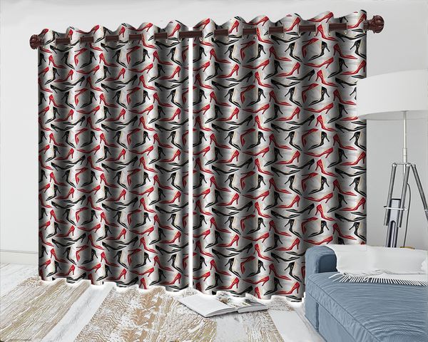 

folding curtains elegant bedroom 3d curtain beautiful red black high heels living room bedroom beautifully decorated curtains