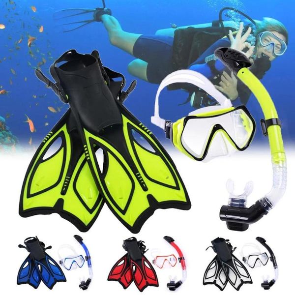 

diving masks professional snorkel set mask underwater scuba swim fins breathing dry glasses +