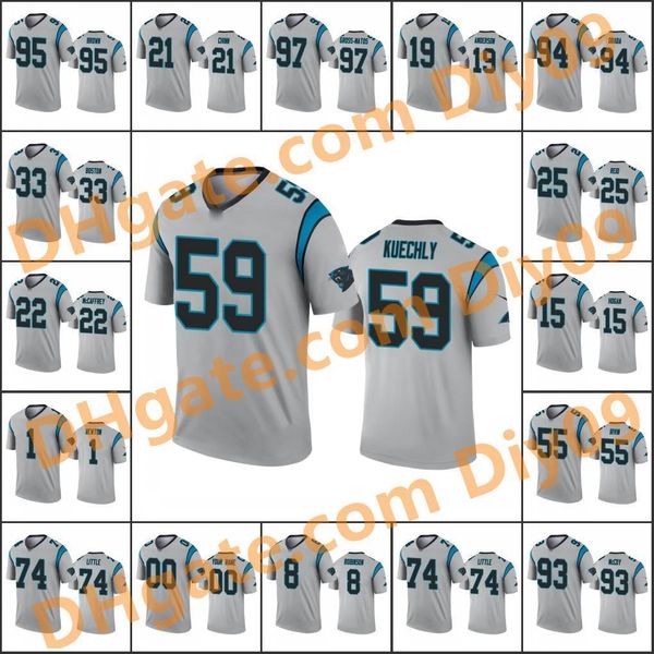 

carolina panthers men #22 christian mccaffrey 95 derrick brown 1 cam newton women youth nfl custom silver inverted legend jersey, Black;red