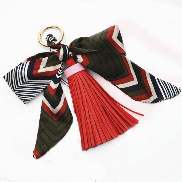 

new scarves key chain bowknot exquisite decoration pu leather tassels keychains for girl women bag acessory eh811 h sqcdwd, Silver