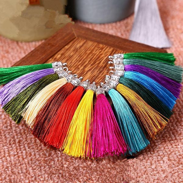

50pcs mini metal cap tassels women earrings necklace jewelry decor accessories diy keychain fringe trim tassel crafts pendant h sqcles