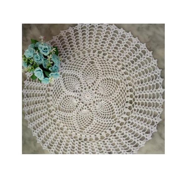 

round handmade lace cotton table place mat pot pad cloth crochet christmas placemat cup mug tea napkin coaster doily jllxfu