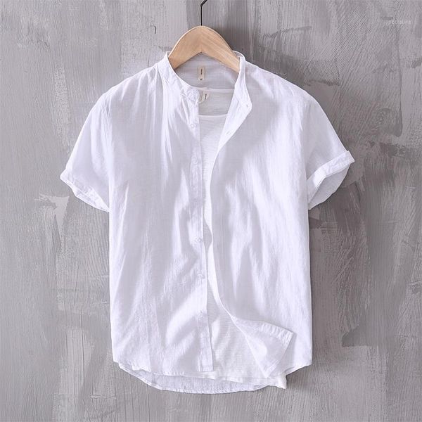 

2020 summer new short-sleeved casual men shirt brand fashion shirts for men white solid shirt mens comfortable chemise camisa1, White;black