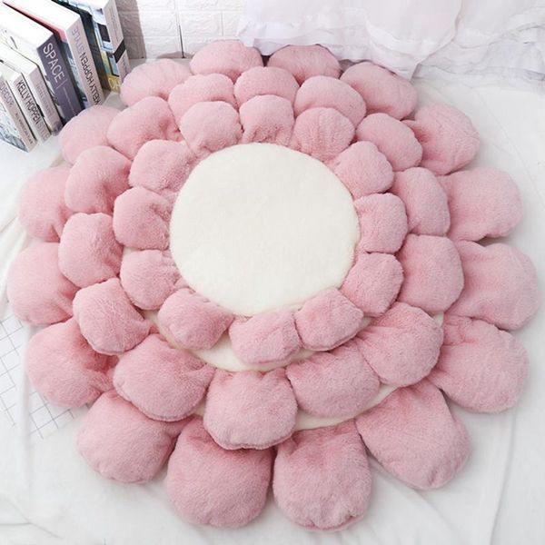 

fleece soft flower pet mat cushion round beds for dogs cat bed puppy comfortable warm sleeping pads