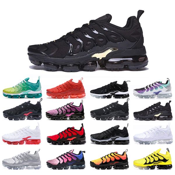 

plus running shoes mens womens triple white bumblebee bred core black sunset blue fury zebra aurora green psychic pink lemon lime cool grey, White;red
