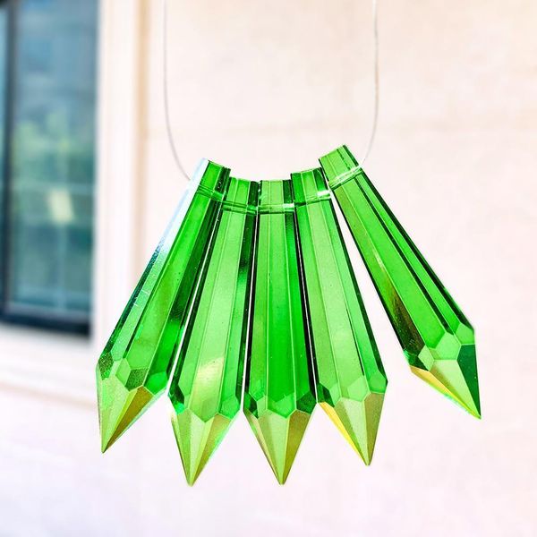 5 stücke Kristall Spitze Perlen Kronleuchter Kristalle Lampe Prismen Eiszapfen Glas Perle Suncatcher Für Windows Decor DIY Hängen Anhänger H jllHIe