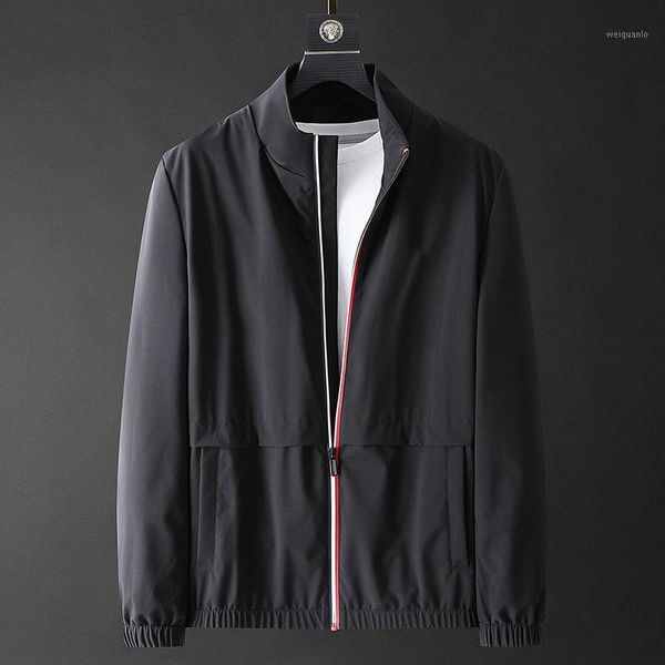 

men's casual jacket new zipper stand collar windproof jacket1, Black;brown