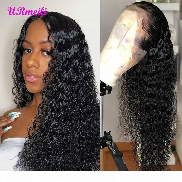 

deep wave full lace front human hair wigs remy loose deep wave lace front wig preplucked brazilian frontal closure lace wig loose curl, Black;brown