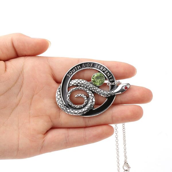 

colombia tv series riverdale southside serpents necklace snake crown pendant zinc alloy jewelry accessories, Silver
